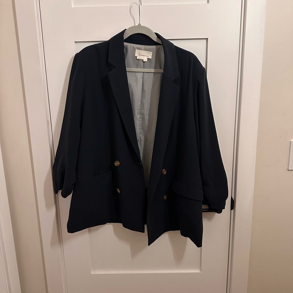 Anthropologie Black Blazer with Gold Buttons